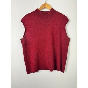 Coldwater Creek Womens Metallic Silk Blend Sleeveless Sweater Vest Holiday Sz 2X